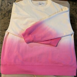 Gap Pink and White Ombre Sweatshirt